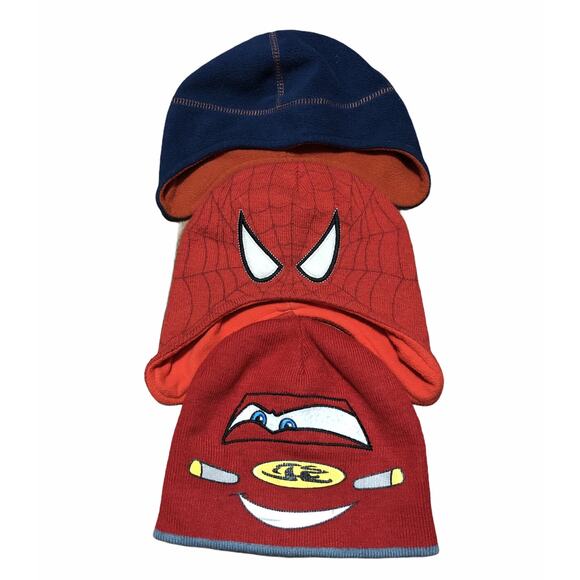 SpiderMan Red Cars Lightening McQueen Navy Fleece Hat - Picture 1 of 6